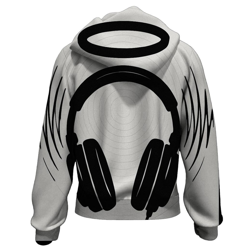 Monochrome Headphone Halo embroidered hoodies