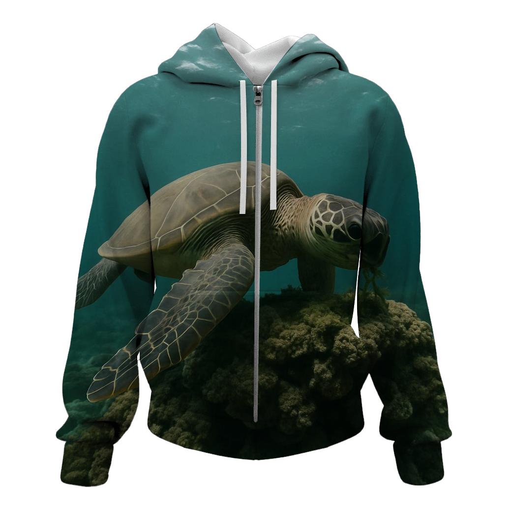 Reef Window Green Sea Turtle hoodies fashion