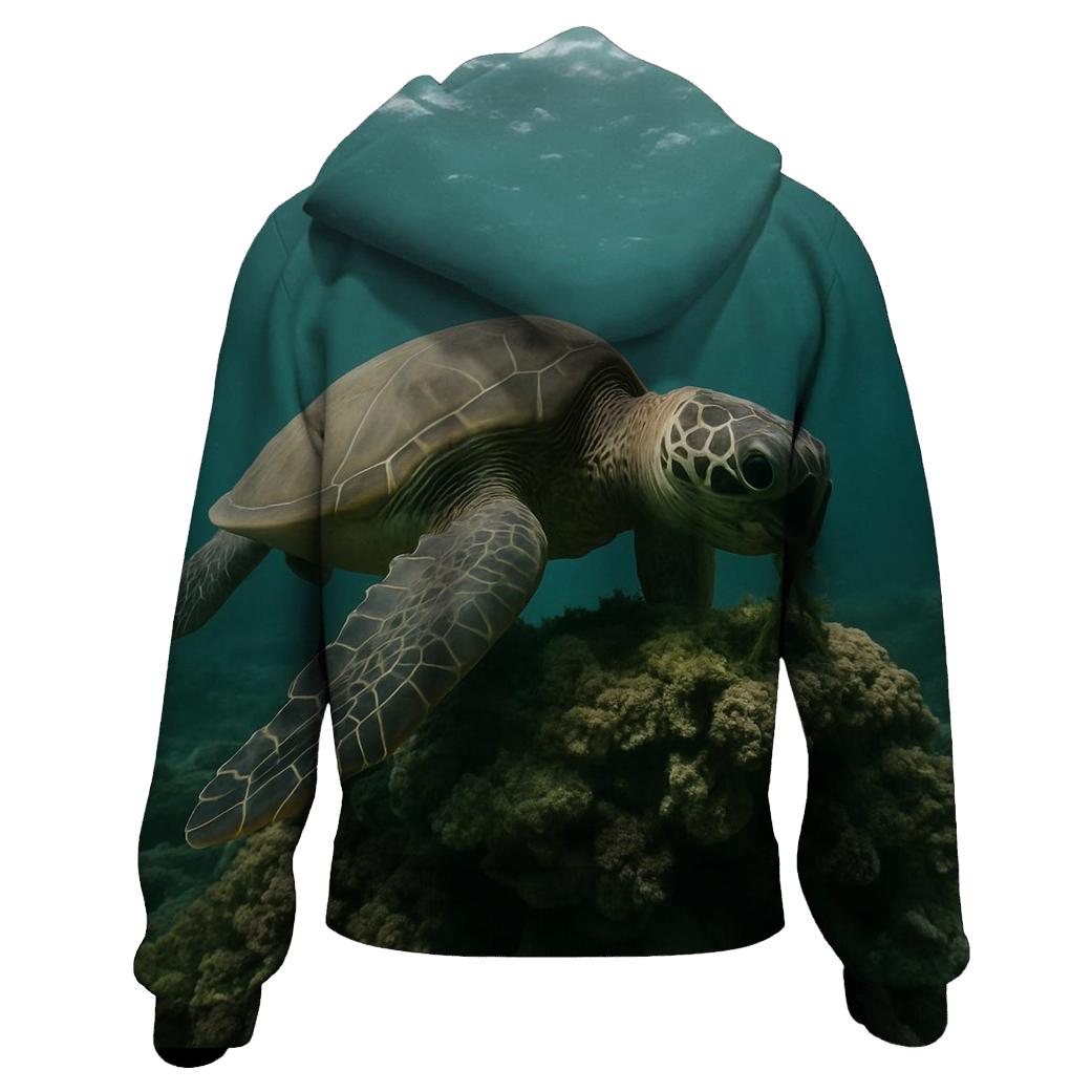 Reef Window Green Sea Turtle hoodies fashion