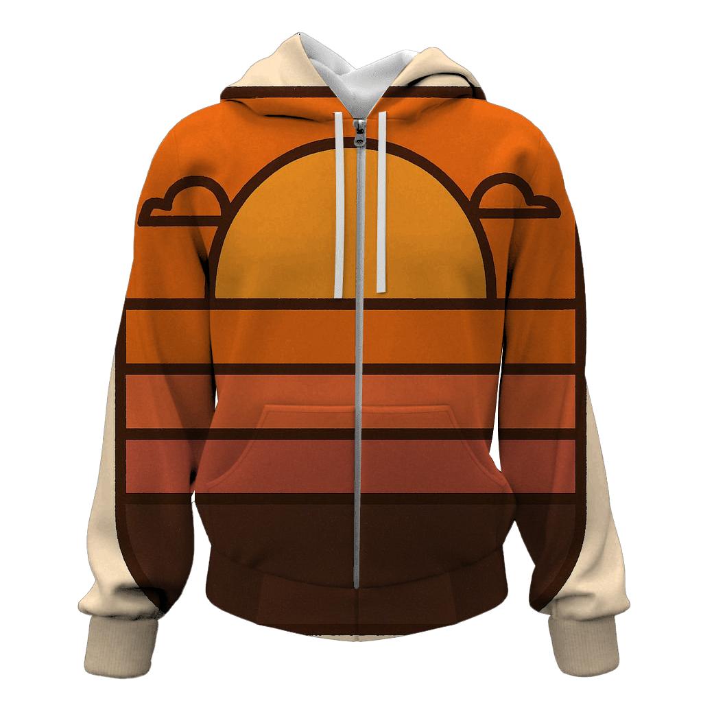 Sunset Horizon Stripe Badge hoodie trends