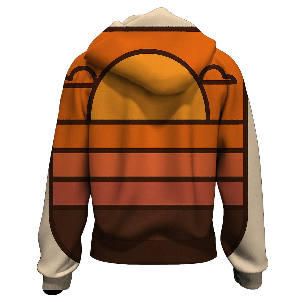 Sunset Horizon Stripe Badge hoodie trends