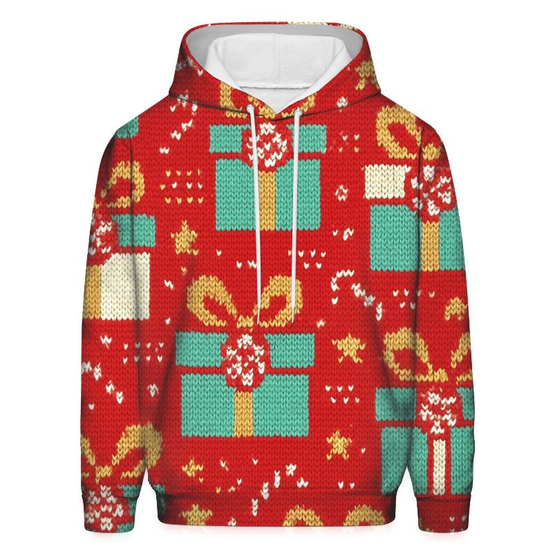 Peppermint Present Stack Scatter Design heavyweight hoodies