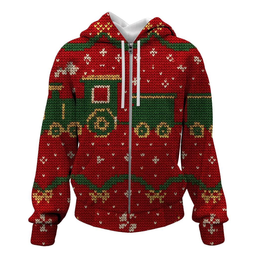Tacky Toy Train Garland Grid Design heavyweight hoodies