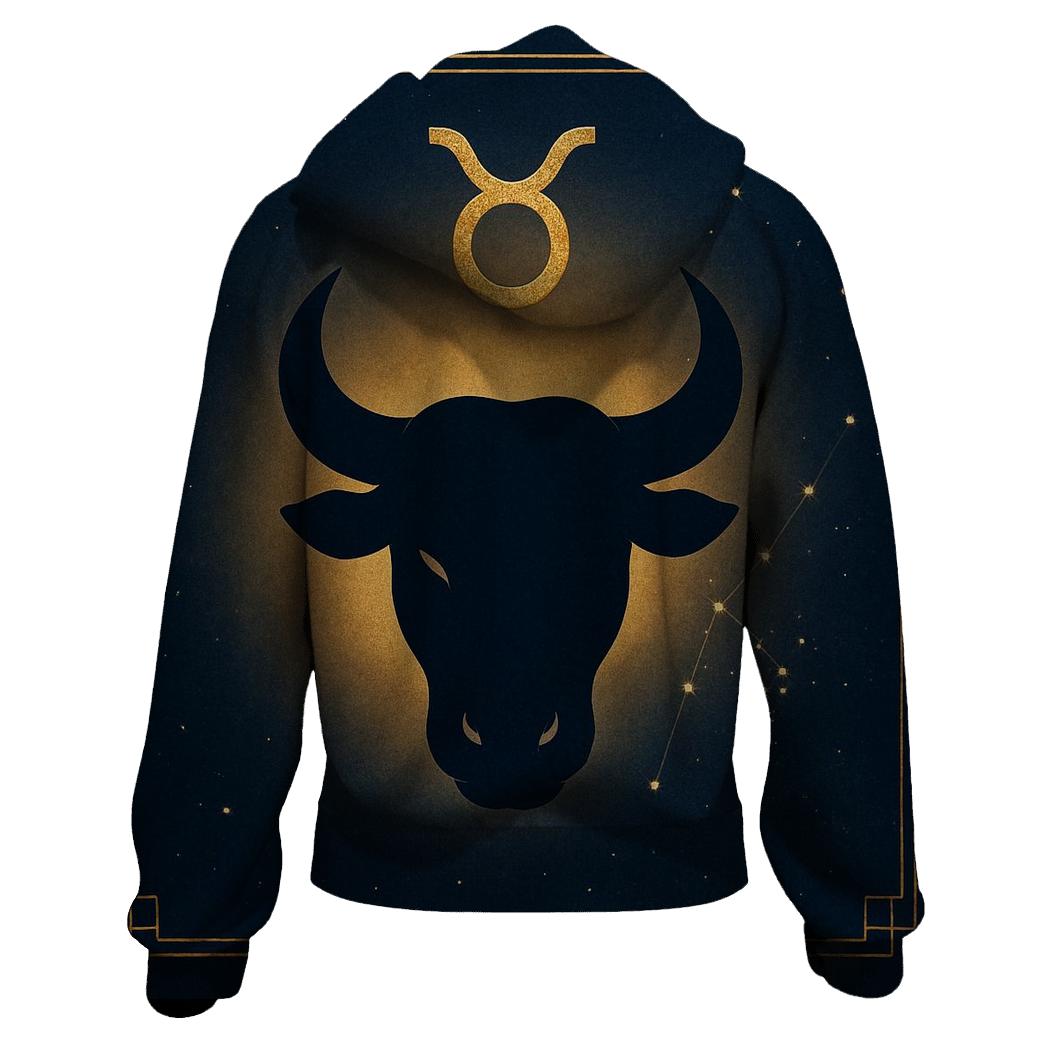 Taurus Bull Horn Crescent Emblem zip-up hoodies