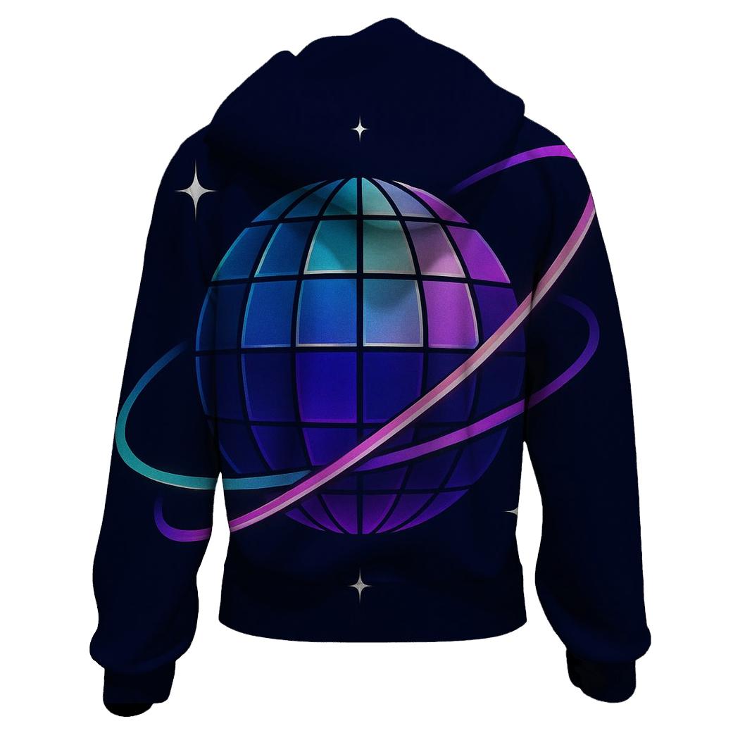 Disco Prism Orbit zip-up hoodies