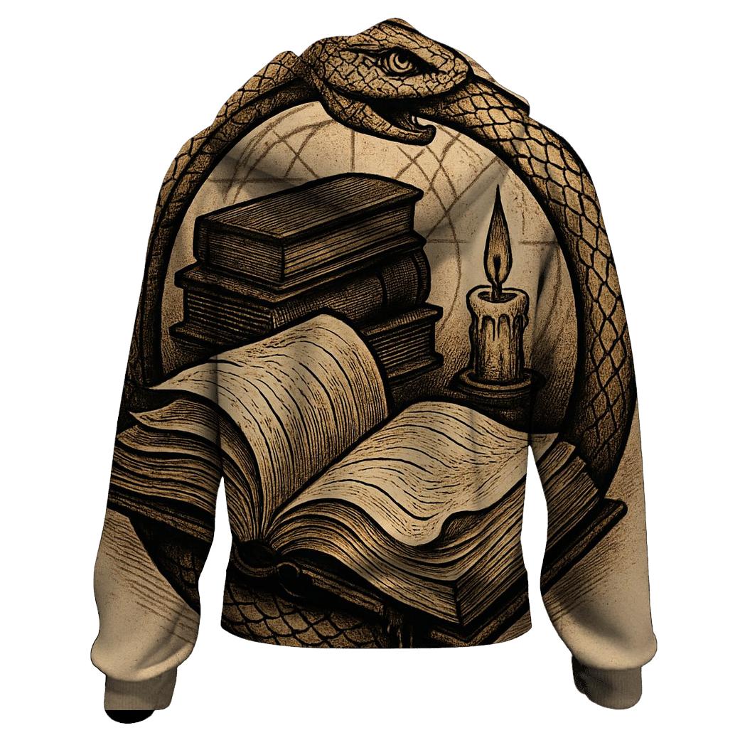 Candlelit Library Ouroboros Seal pullover hoodies