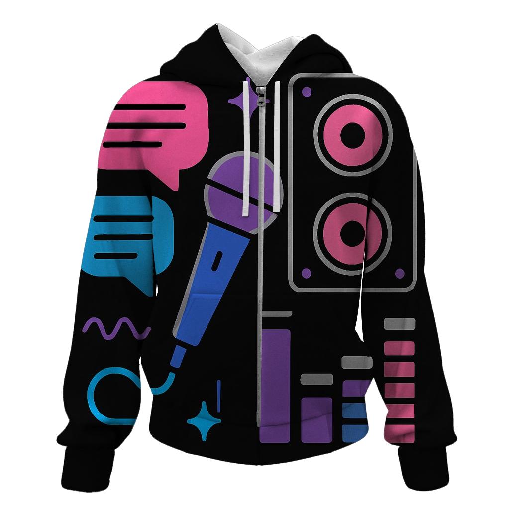Chrome Karaoke Night Icons hoodie styles