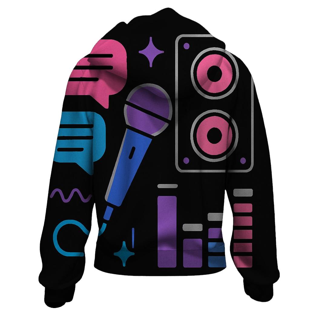 Chrome Karaoke Night Icons hoodie styles