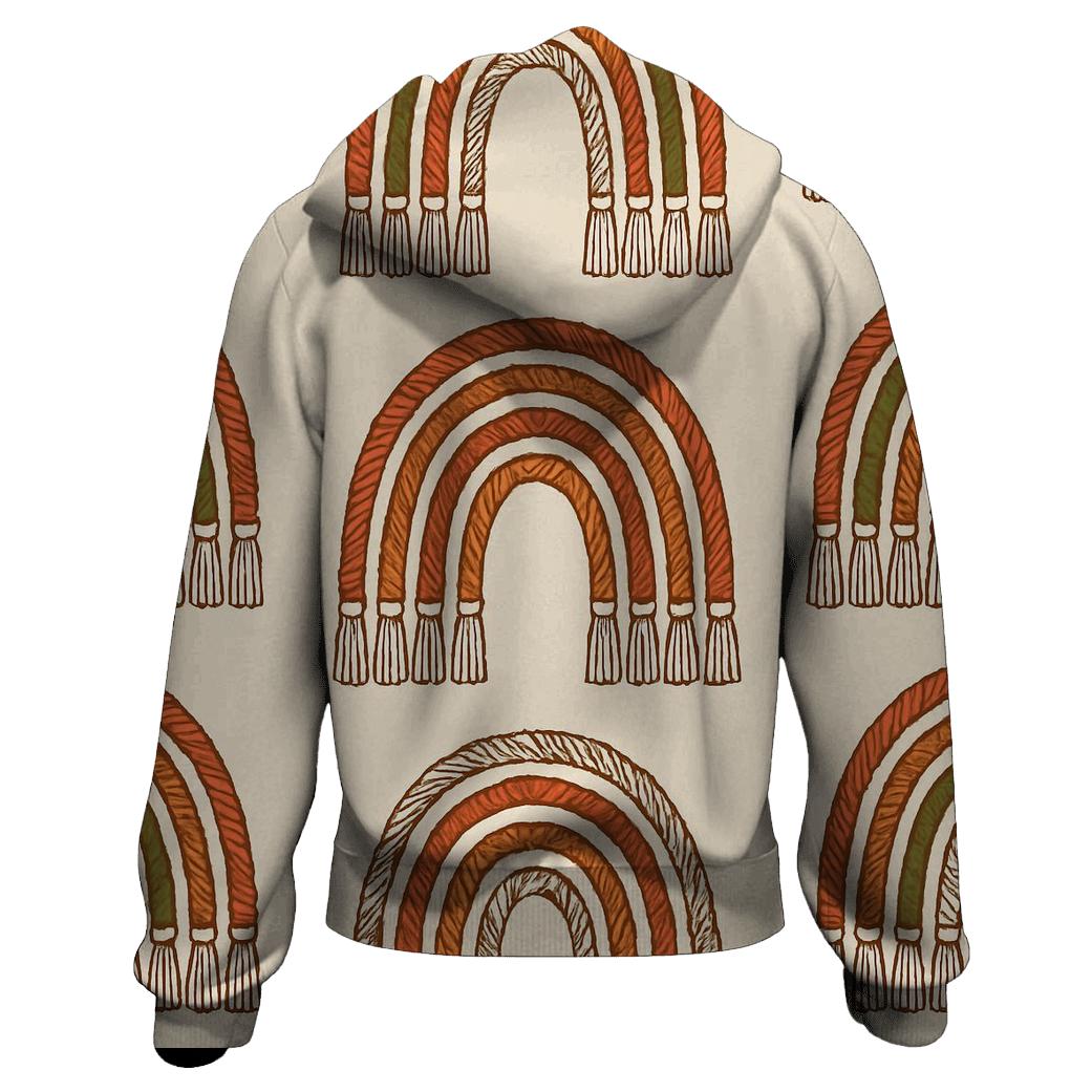 Macrame Rainbow Arch Lines printed hoodies