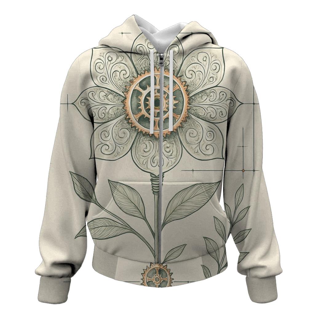 Mechanical Garden Bloom Diagram pullover hoodies