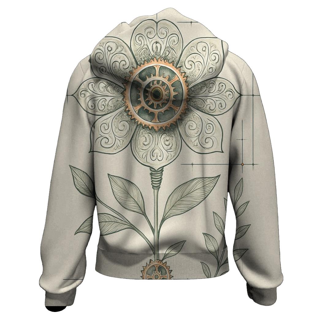 Mechanical Garden Bloom Diagram pullover hoodies