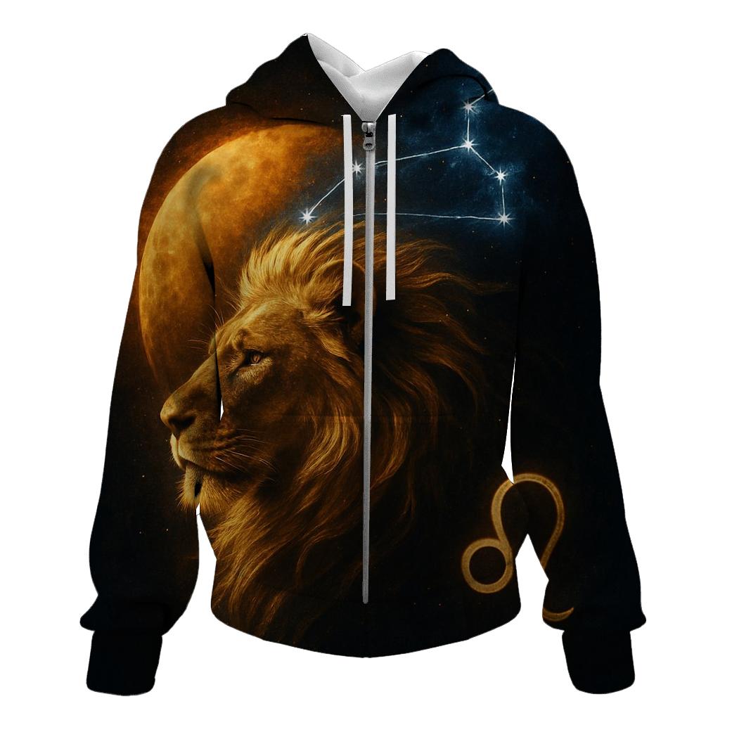 Leo Solar Crown Constellation Roar designer hoodies