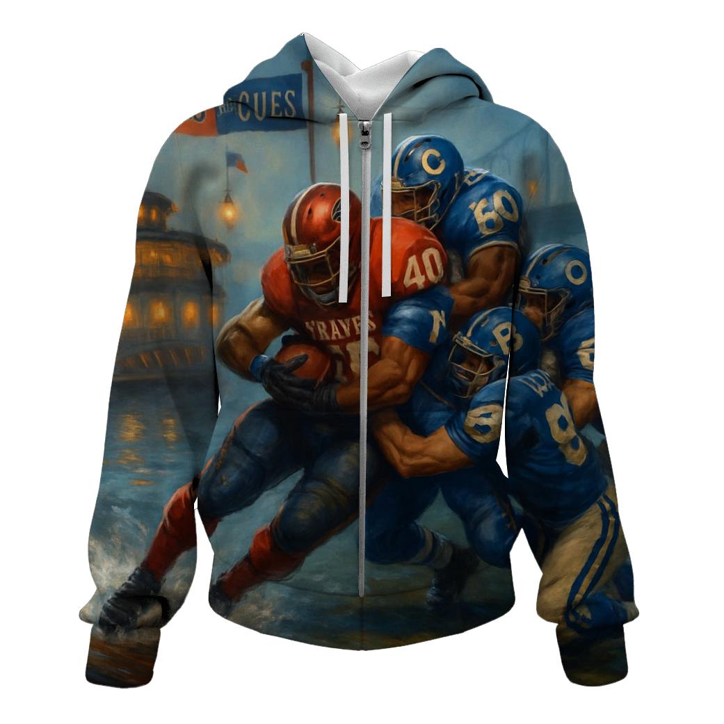 Riverboat Goal Line Stand On A Floating Field premium hoodies