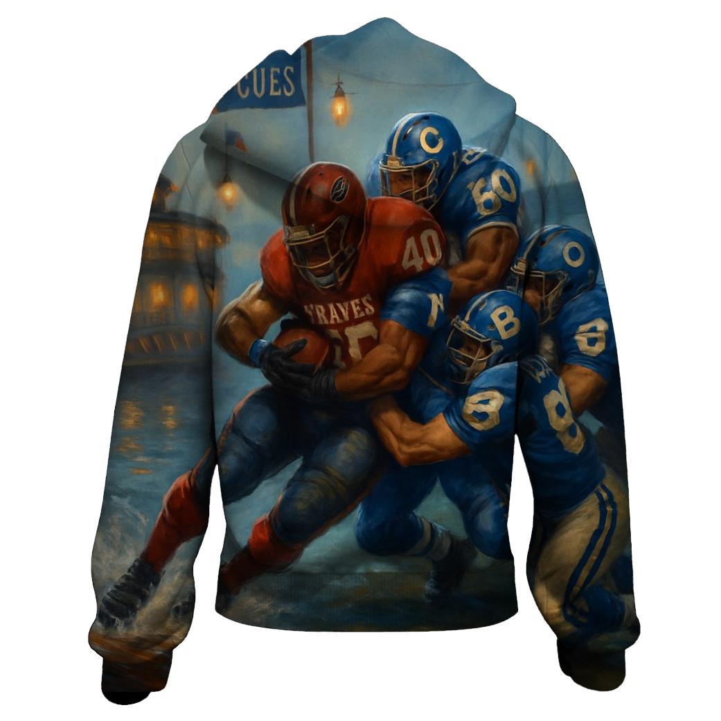 Riverboat Goal Line Stand On A Floating Field premium hoodies