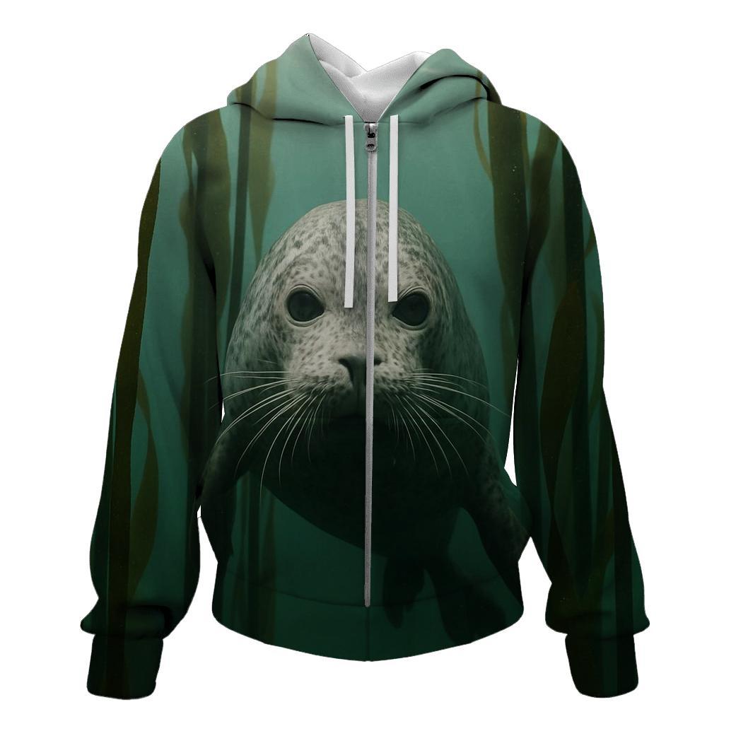 Kelp Forest Harbor Seal Thread graphic hoodies