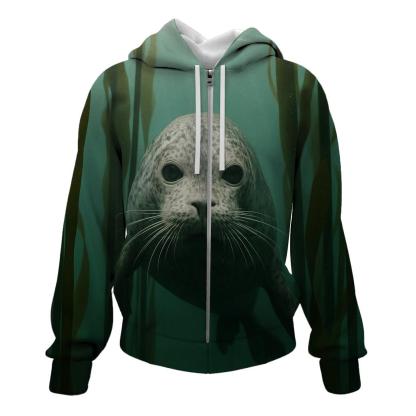 Kelp Forest Harbor Seal Thread graphic hoodies