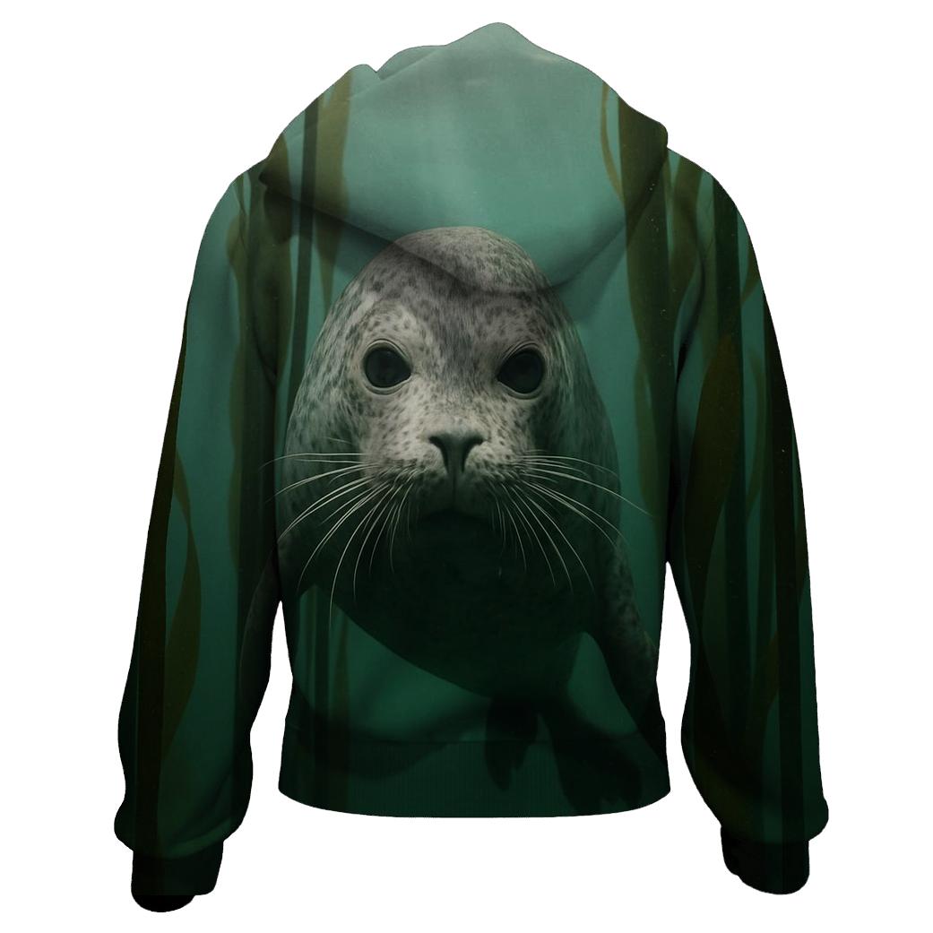 Kelp Forest Harbor Seal Thread graphic hoodies