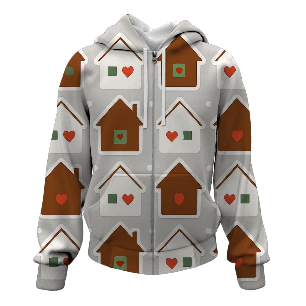 Gingerbread House Icon Grid heavyweight hoodies