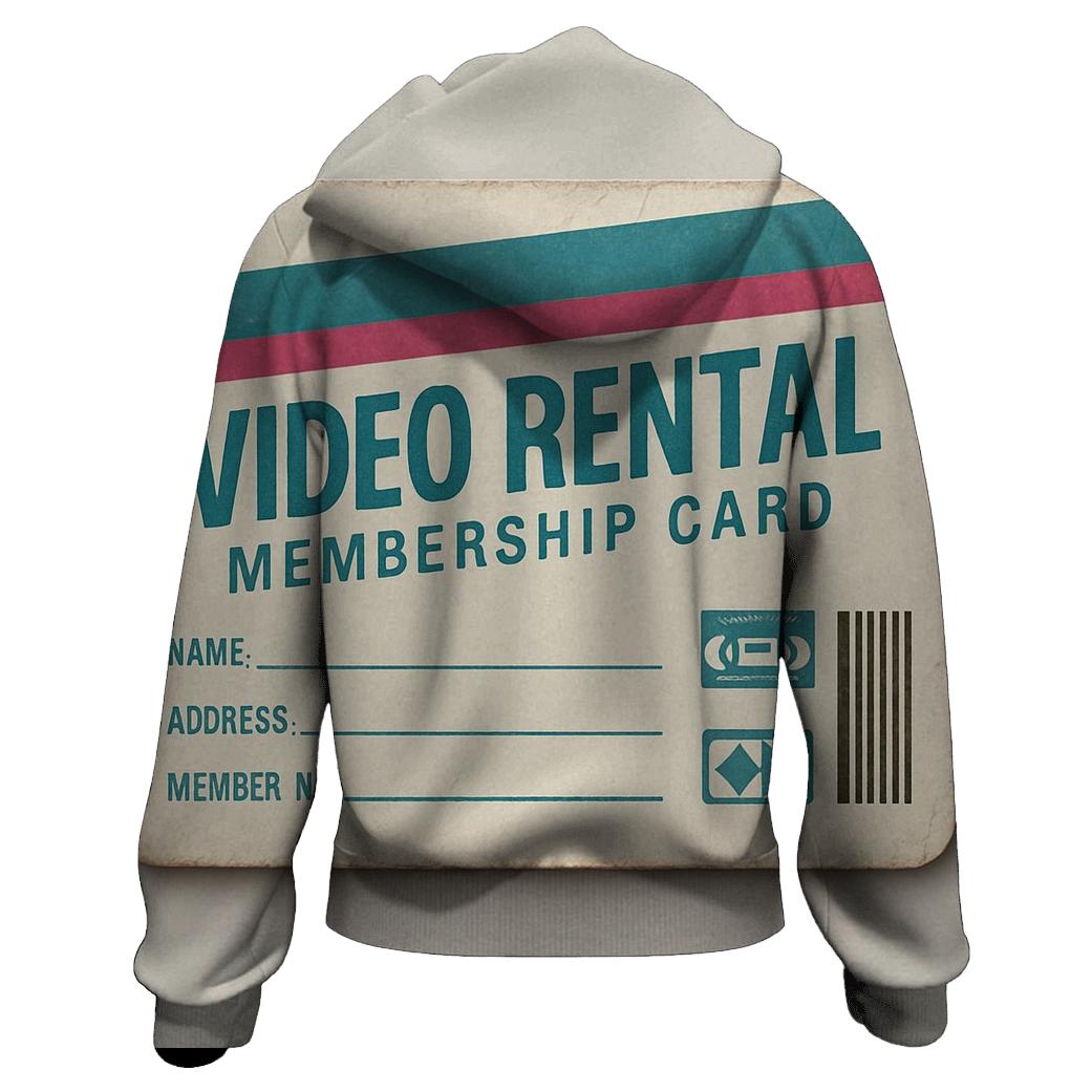 Vintage 1990s Video Store Membership Card Layout hoodie designs