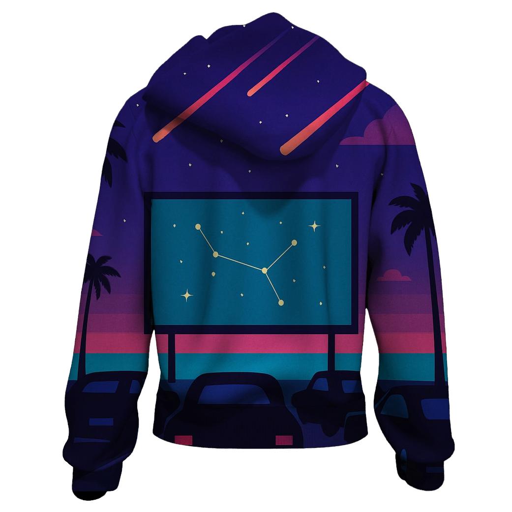 Drive In Meteor Shower Night embroidered hoodies