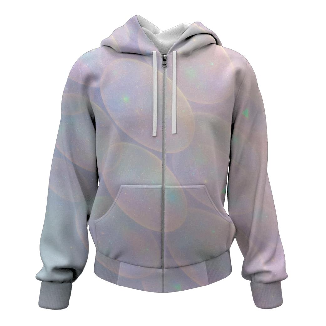 Opaline Aurora Veil printed hoodies