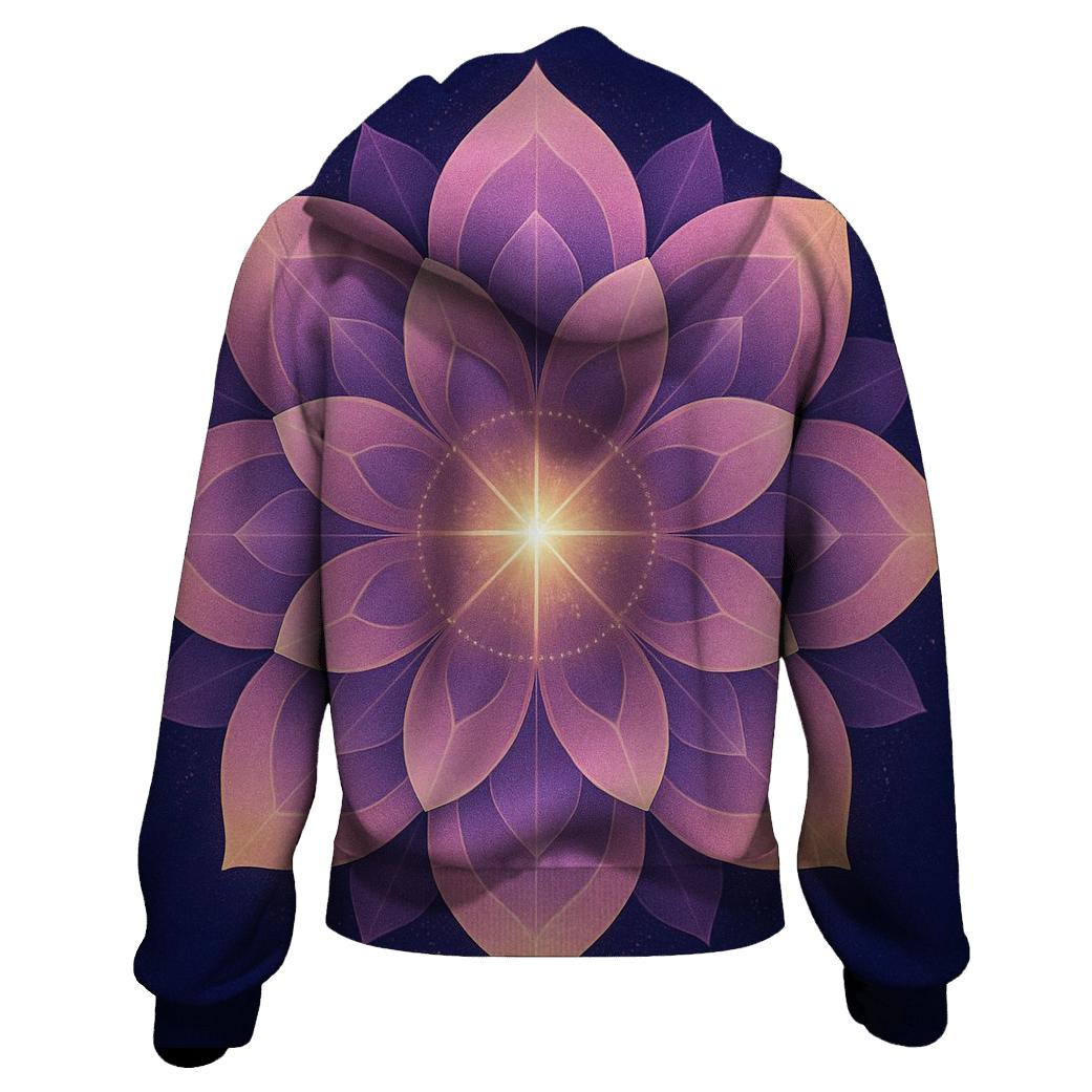 Lotus Like Star Bloom zip-up hoodies