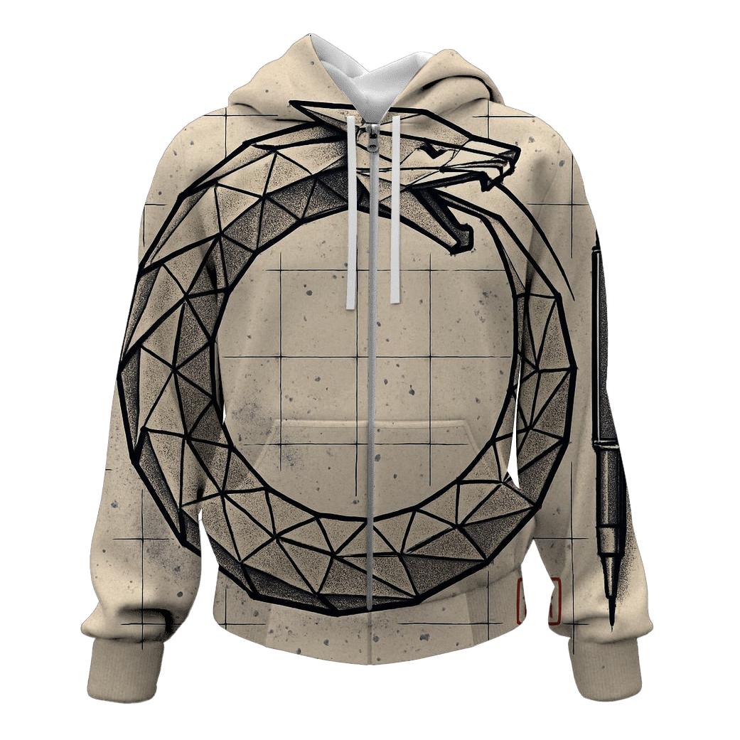 Origami Paper Ouroboros Study Crest hoodies fashion