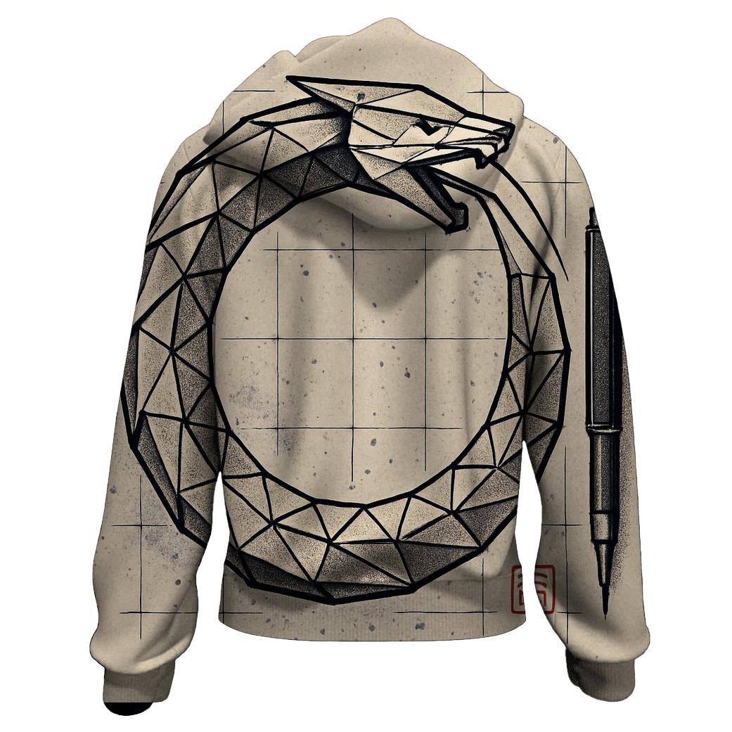 Origami Paper Ouroboros Study Crest hoodies fashion