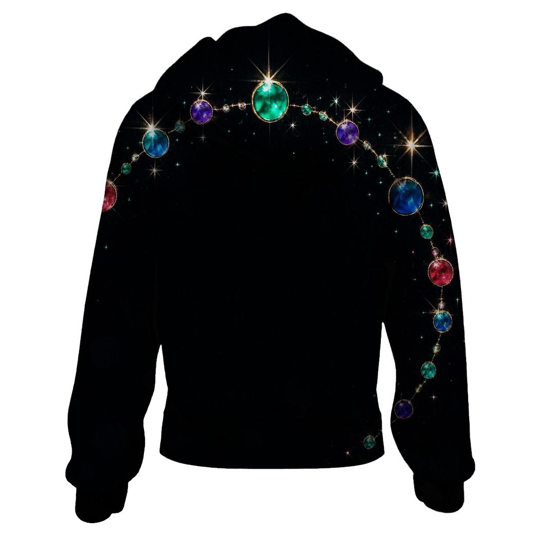 Jewel Constellation Crown zip-up hoodies