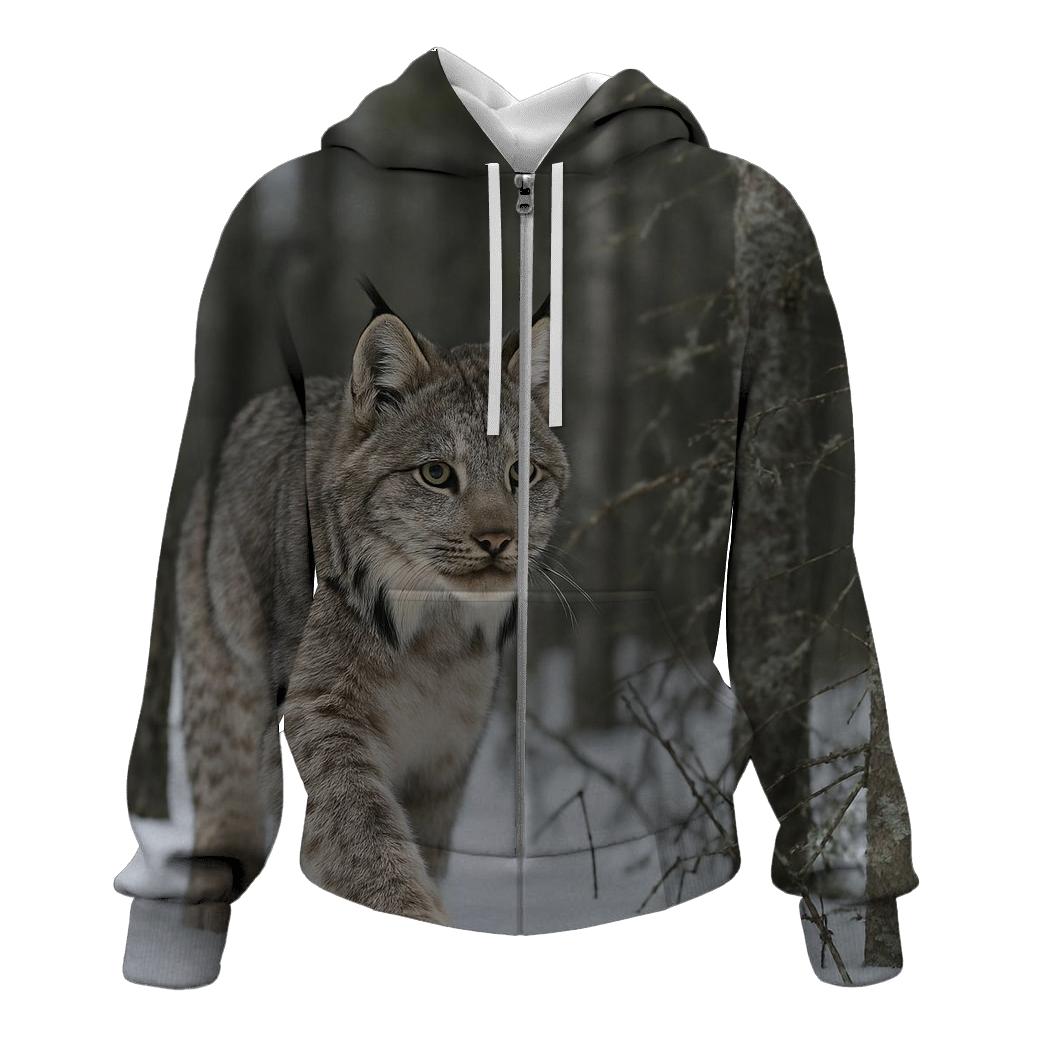 Lichen Drift Lynx In Boreal Snow pullover hoodies