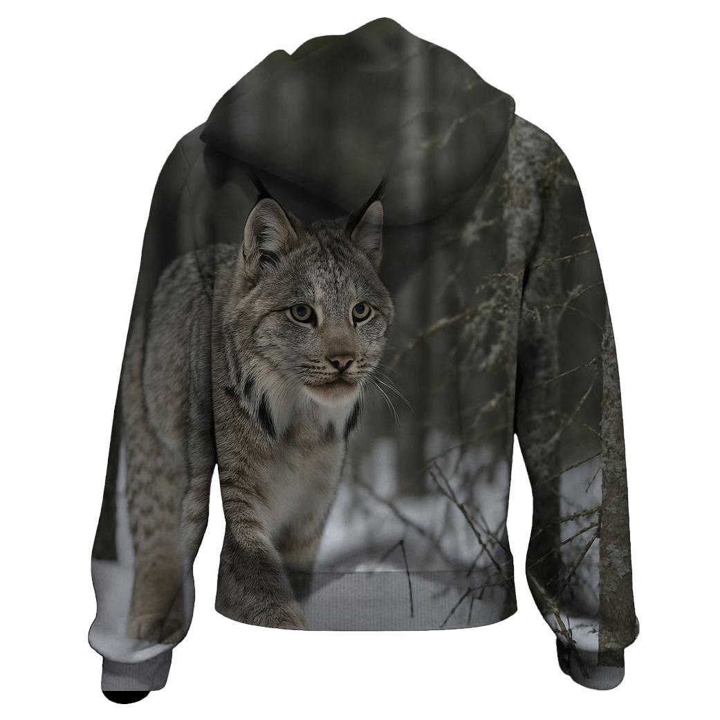 Lichen Drift Lynx In Boreal Snow pullover hoodies