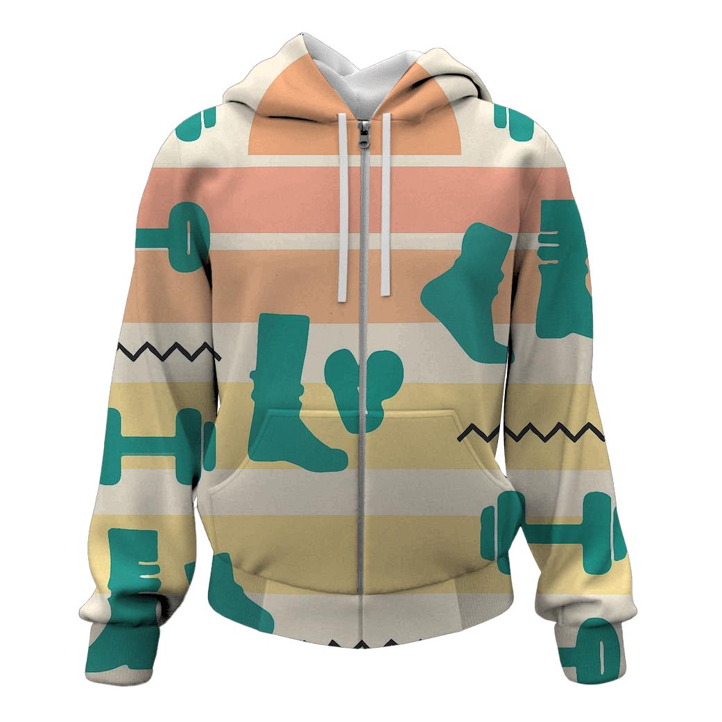 Sunrise Aerobics Stripe Wall hoodie designs
