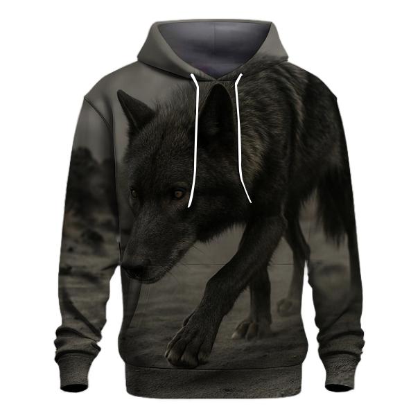 Wolf Prowling Through Volcanic Ash After An Eruption zip-up hoodies