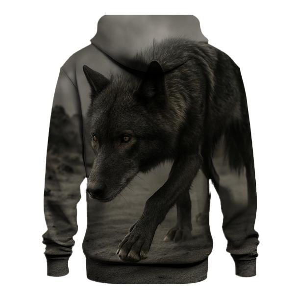 Wolf Prowling Through Volcanic Ash After An Eruption zip-up hoodies