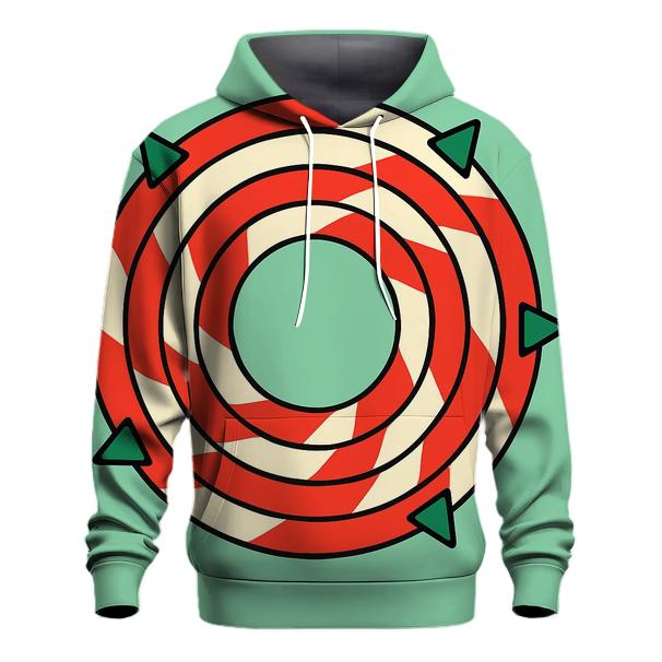Candy Cane Orbit Stripes embroidered hoodies