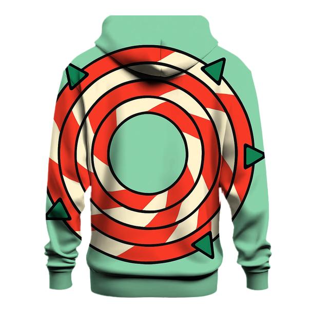 Candy Cane Orbit Stripes embroidered hoodies