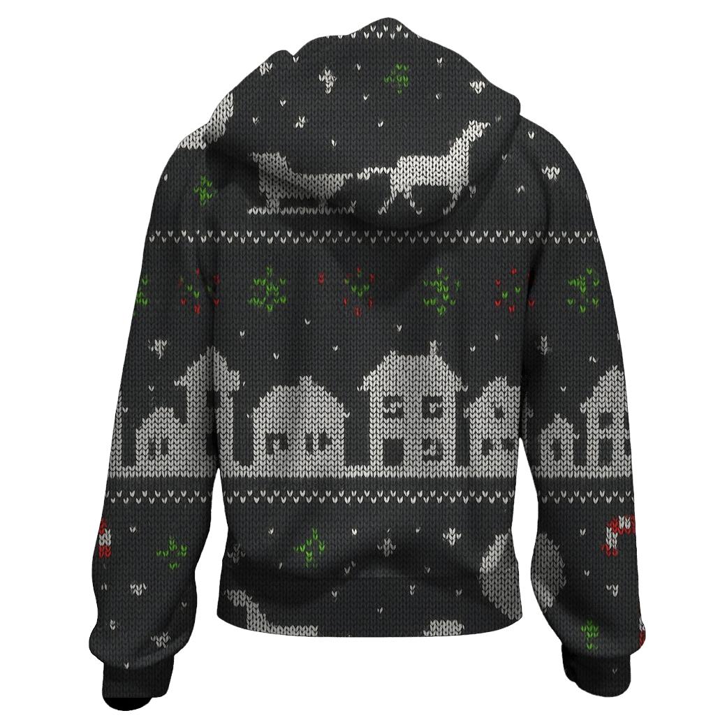 Sleigh Skyline Night Panel Design hoodie designs