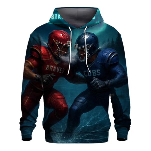Frozen Gridiron Clash On An Icy Lake premium hoodies