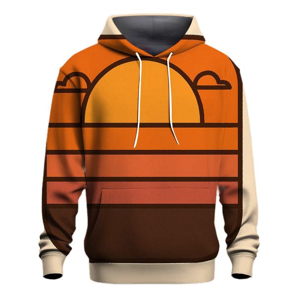 Sunset Horizon Stripe Badge designer hoodies