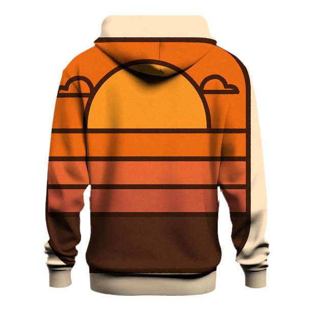 Sunset Horizon Stripe Badge designer hoodies
