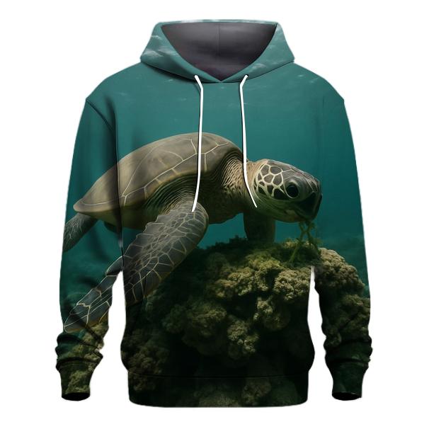 Reef Window Green Sea Turtle zip-up hoodies