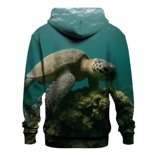 Reef Window Green Sea Turtle zip-up hoodies