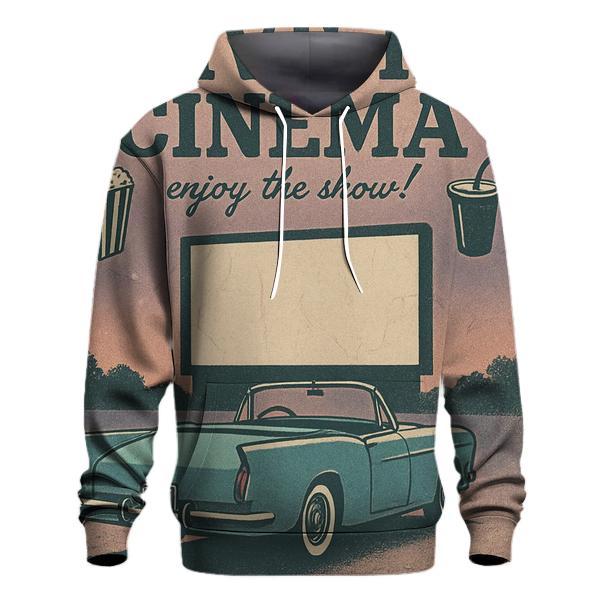 Weathered 1950s Drive In Movie Night Poster custom hoodies
