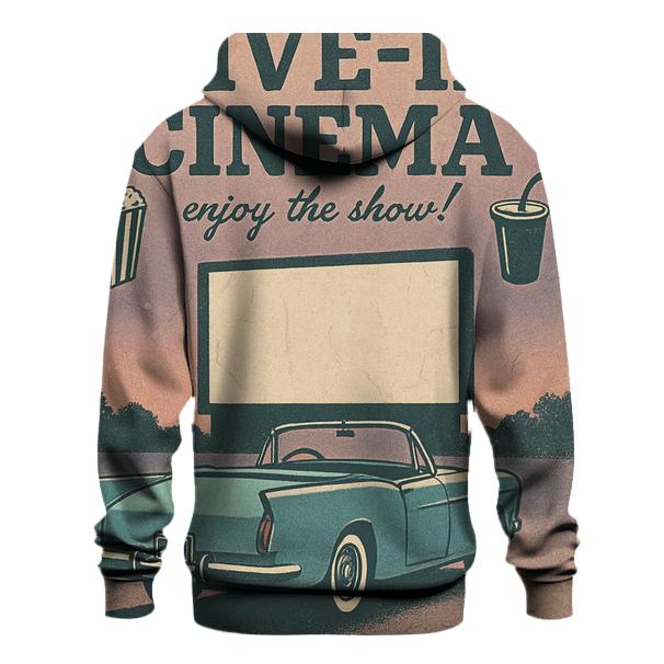 Weathered 1950s Drive In Movie Night Poster custom hoodies