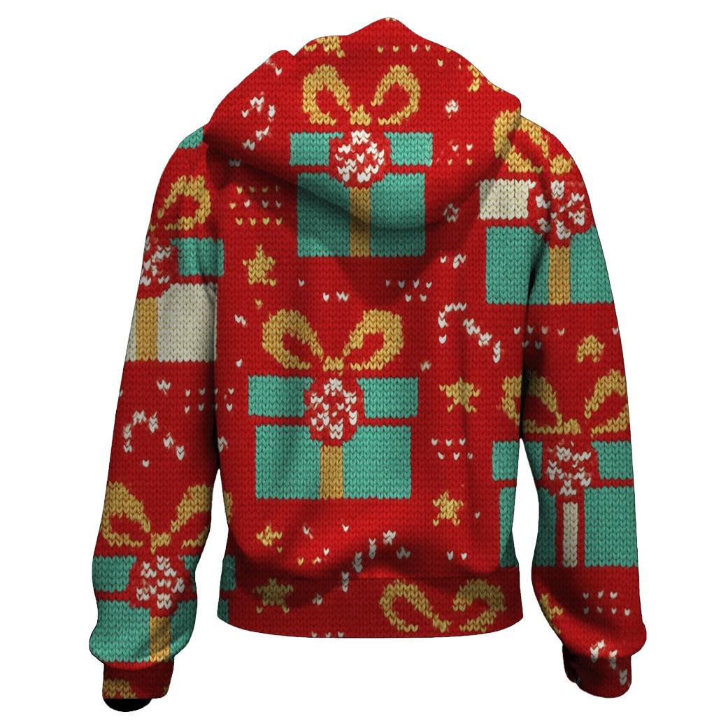 Peppermint Present Stack Scatter Design lightweight hoodies