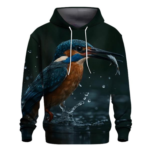 Riverglass Kingfisher Strike embroidered hoodies