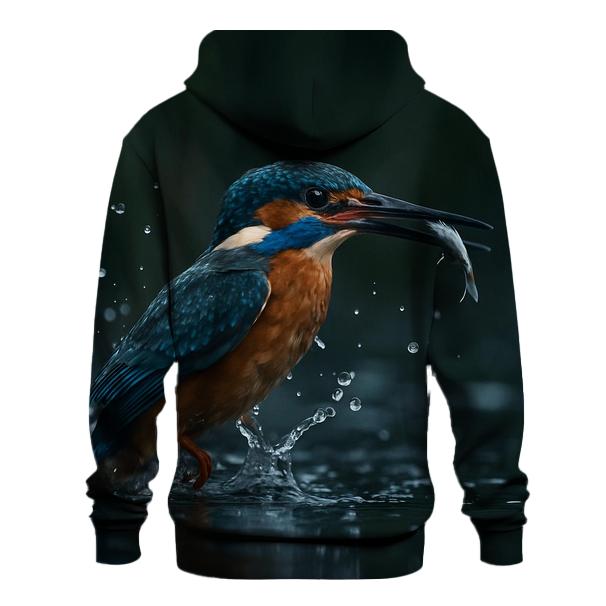 Riverglass Kingfisher Strike embroidered hoodies