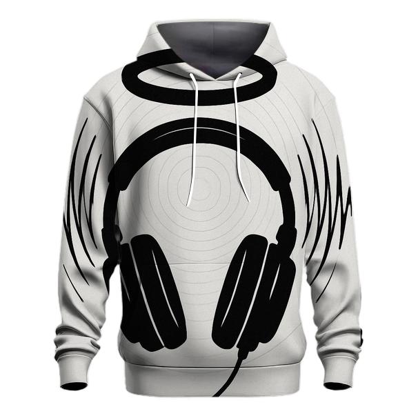 Monochrome Headphone Halo graphic hoodies