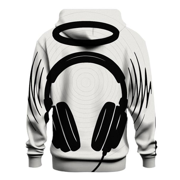 Monochrome Headphone Halo graphic hoodies