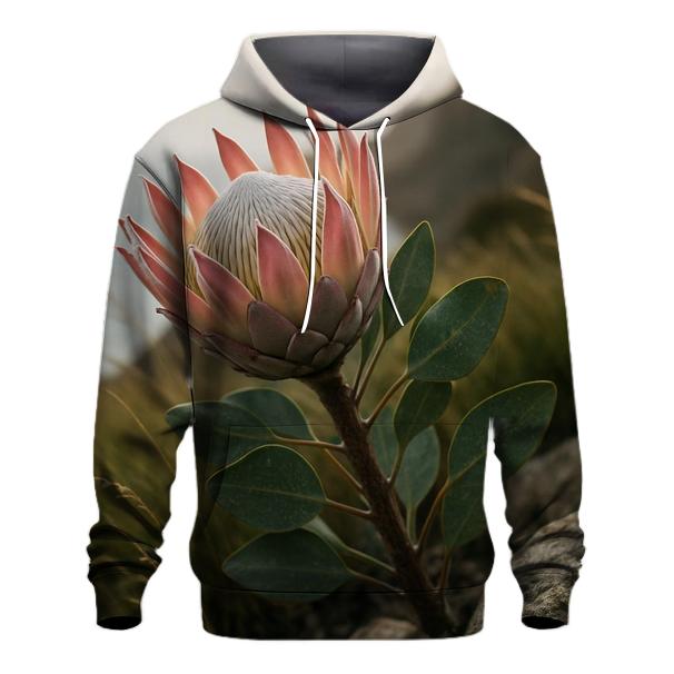Protea Study On A Windy Coastal Cliff premium hoodies
